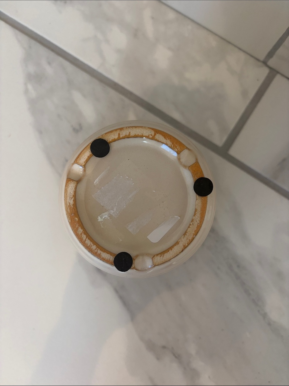 Cream Ceramic Orchid Pot with Attached Saucer - Picture 3 of 6